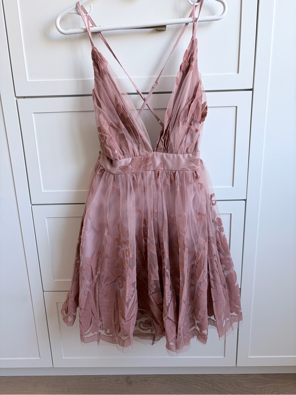 Blush pink mini A line dress